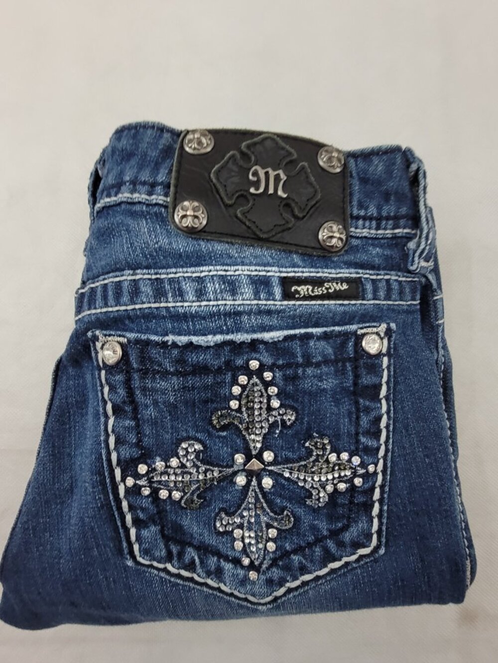 Miss Me Jeans Womens 28 Low Rise Boot Cut Western Stretch JP5342B Vintage - Picture 14 of 16